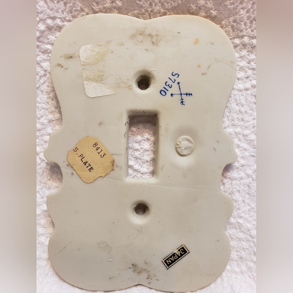 Vintage Switch Plate Cover, Made in Japan Porcelain Shabby Chic Wall Decor - Picture 4 of 9